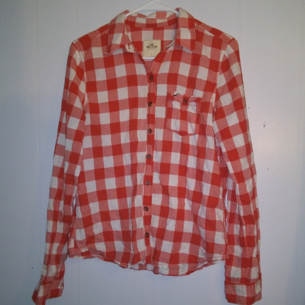 Hollister Red Flannel Size Large